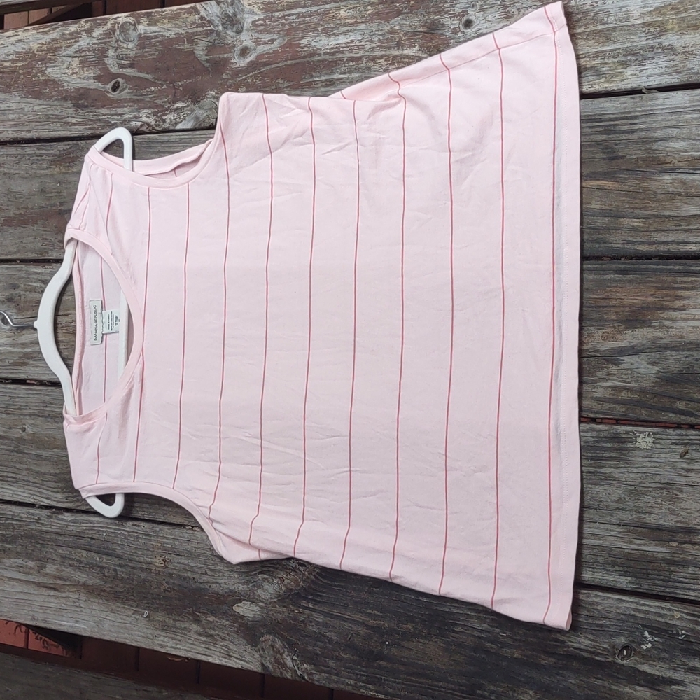 Banana Republic Women's Pink and Red Striped Tank XL